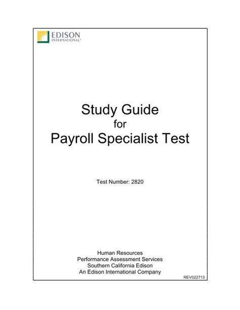 Study guide payroll specialist test edison. - Scarica la guida allo studio per i fondamenti di anatomia e fisiologia 9a edizione mp4.