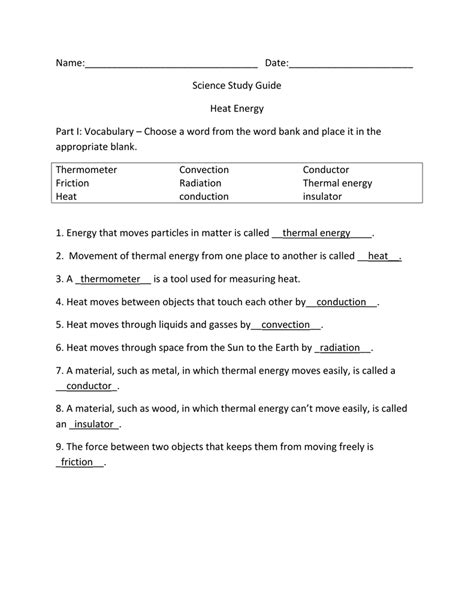 Study guide thermal energy vocabulary review answers. - Ran quest guide recovery of document.