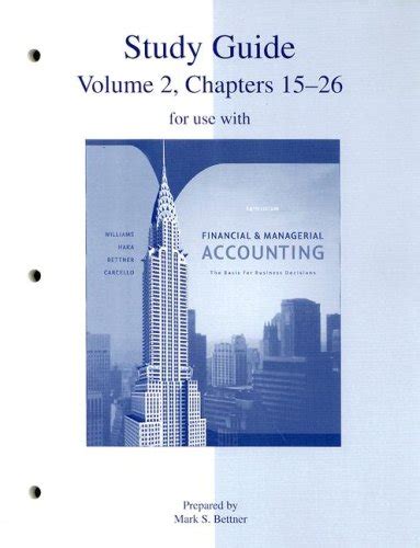 Study guide volume 2 chapters 16 26 to accompany financial accounting and financial managerial accounting. - Micros 9700 pos manual de usuario.
