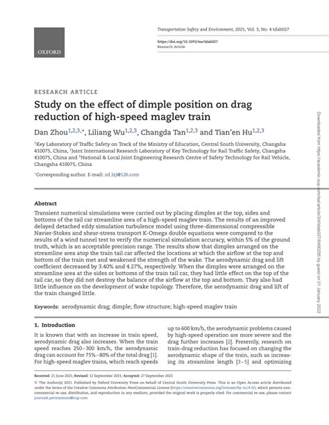 Study on the effect of dimple position on drag reduction of high …