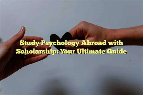 Study psychology abroad with scholarship. Aug 1, 2022 · 7. Franklin D. Boyce Health Scholarship: this scholarship is awarded for both graduate and undergraduate studies to commence their study in health related fields including psychology. The scholarship awards $2500 to qualified students to assist in tuition and another living cost. 