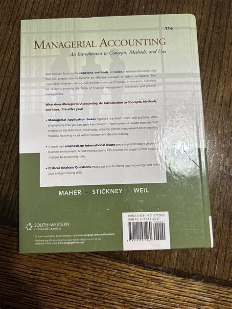 Studyguide for managerial accounting an introduction to concepts methods and uses by maher michael w. - Mad men season 2 episode guide.