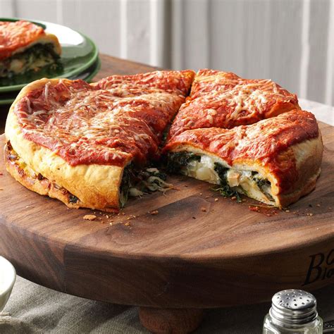 Stuffed pizza. Learn how to make a homemade pizza crust with a cheesy and herby edge in less than an hour. Follow the easy steps and tips for a perfect pizza night with your favorite toppings. 