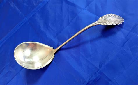 Stunning Coin Silver Large Soup Punch Ladle Grecian Pattern …