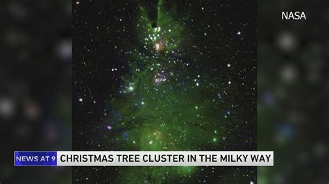 Stunning image shows cosmic 'Christmas tree' glowing in space