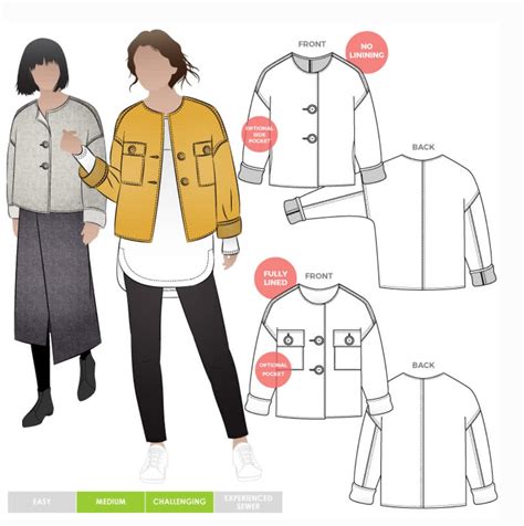 Style Arc Adelaide Woven Jacket Paper Pattern Dot To Dot Studio