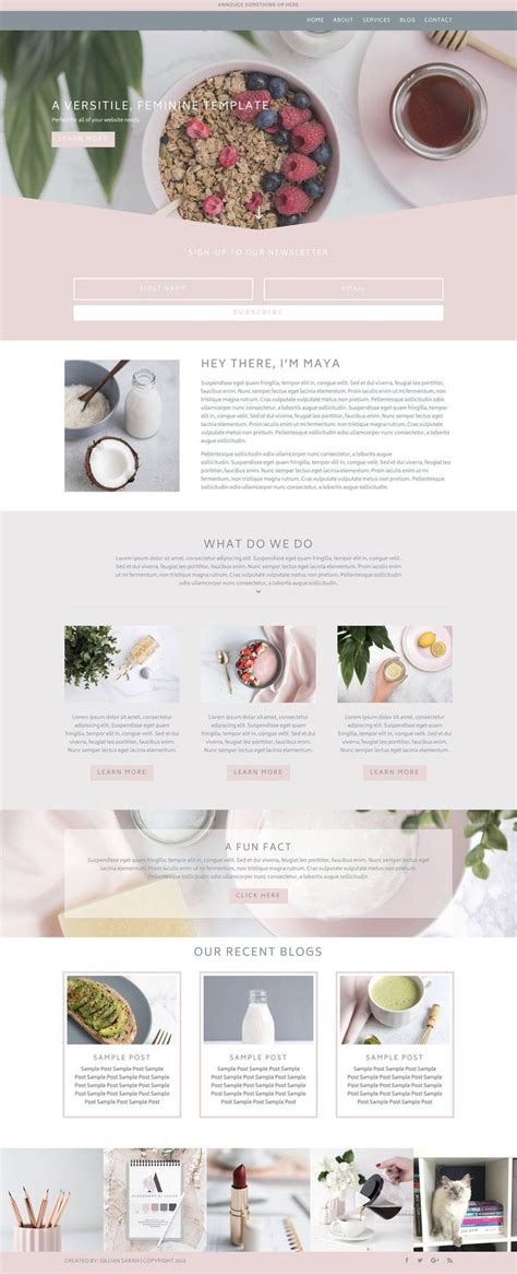 Stylish Blog Template Blog Theme WordPress Showit and WordPress