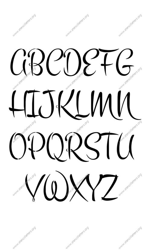 Stylish Cursive Letter Stencils Numbers and Custom Made to Order Designs Stencil Letters Org