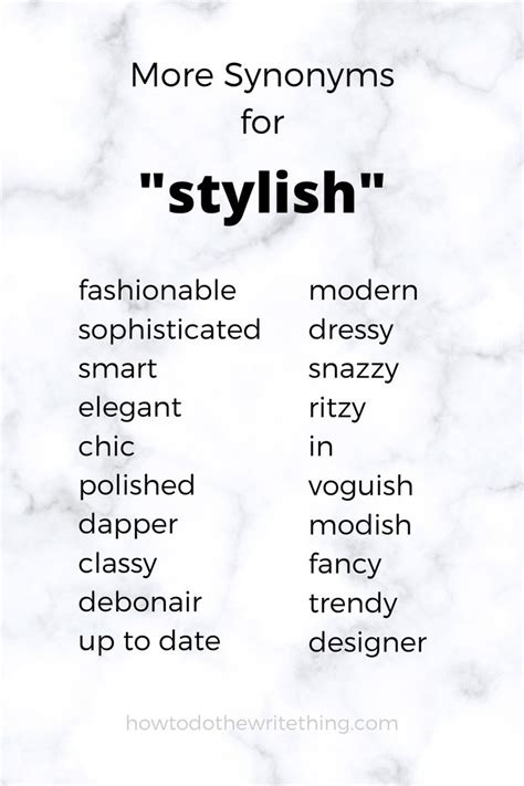 Stylish synonym. Things To Know About Stylish synonym. 