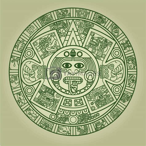 Stylized Aztec Calendar by epic33 Vectors & Illustrations with