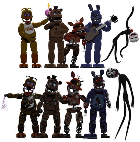 Stylized animatronics. Stylized FNaF 4 Gang Batch 2, mostly including FNaF 4 Halloween Update animatronics (excluding Plushtrap of course). also no nightmare cupcake was ever made, rip. #justicefornightmarecupcake I hope you guys liked the models as always. 
