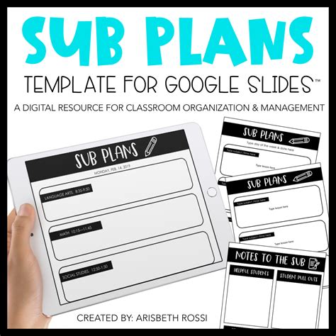 Sub Plan Template Google Slides™ Version Teaching with Aris
