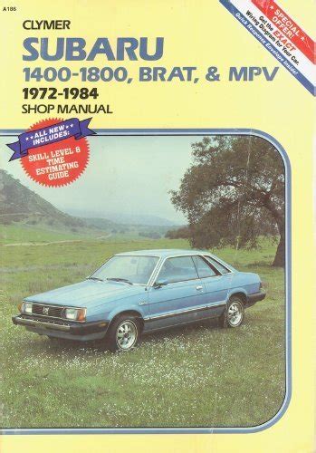 Subaru 1400 1800 brat and mpv 1972 1984 shop manual. - Máquina de pan welbilt manual abm 100 3.