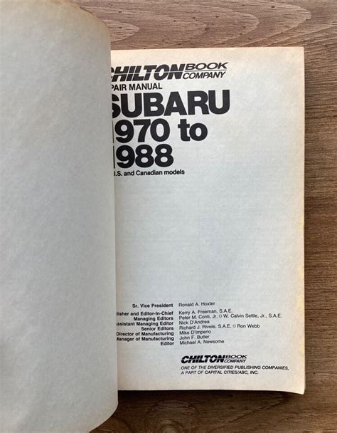 Subaru 1970-1986 Chilton Repair & Tune-Up Guide - 1986