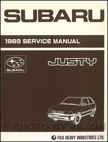 Subaru justy service repair manual 1989. - Toyota hilux 4x4 automotive repair manual 2005 2015.