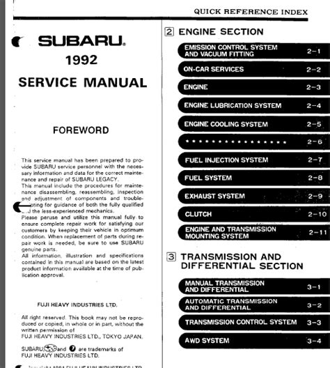 Subaru legacy ej22 digital workshop repair manual 1991 1994. - Manuale di servizio di road king 2012.