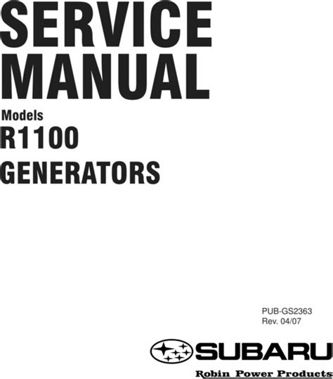 Subaru robin r1100 technician service manual. - Toyota land cruiser prado 2012 repair manual.