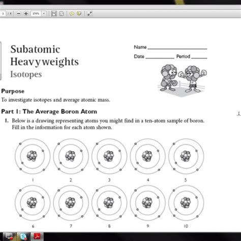 Subatomic Heavyweights Worksheet Answers