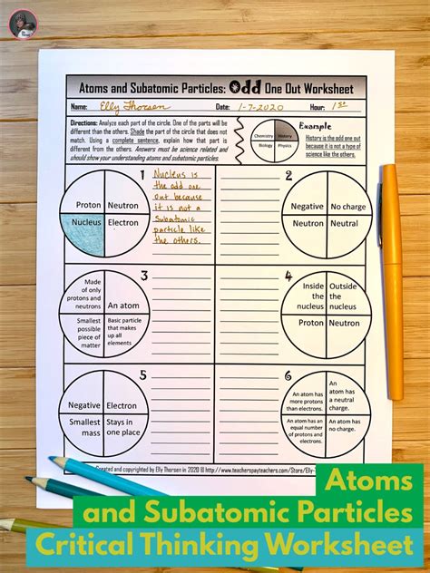 Subatomic Particles Worksheet Studying Worksheets