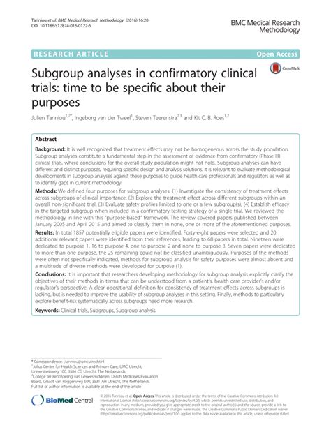 Subgroup analyses in confirmatory clinical trials: time to be …