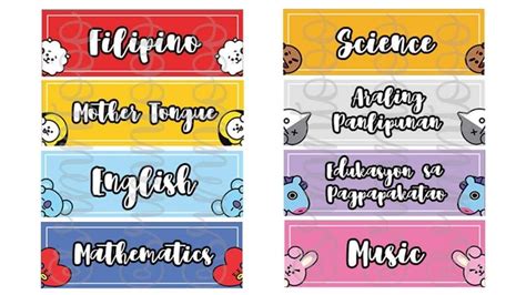 Subject Notebook Labels Paper Paper & Party Supplies