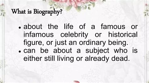 Subject of a biography