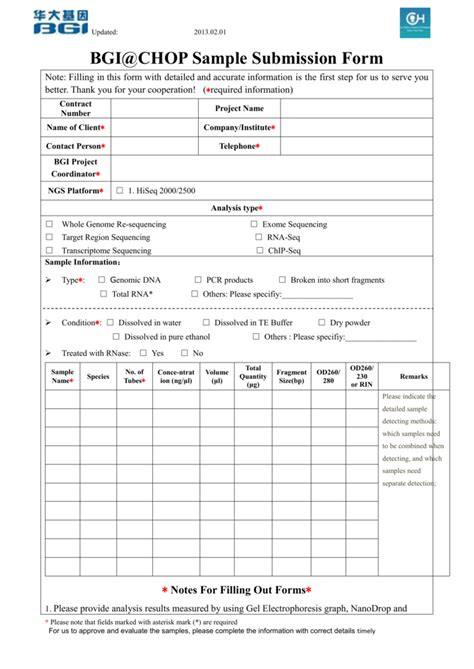 Submission form