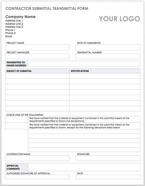 Submittal Package Template