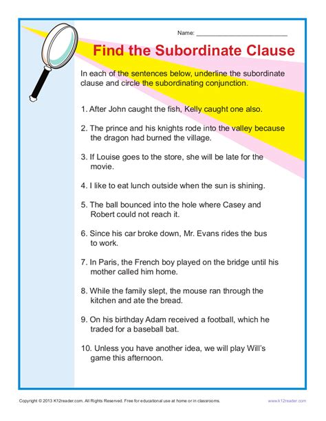 Subordinate Clause Examples, Format, Pdf Examples