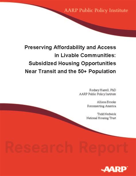 Subsidized Housing Opportunities Near Transit and the 50+ Population
