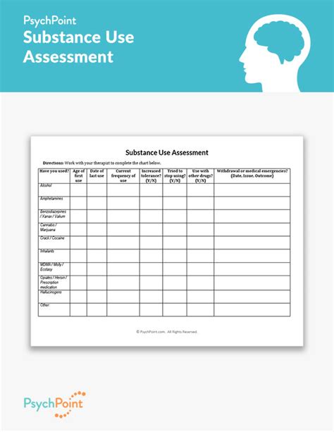 Substance Use Assessment Worksheet PsychPoint