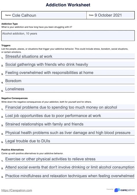 Substance Use Worksheets PsychPoint Worksheets Library