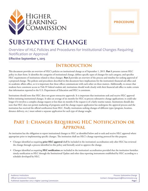 Substantive Change Policy - Florida A&M University