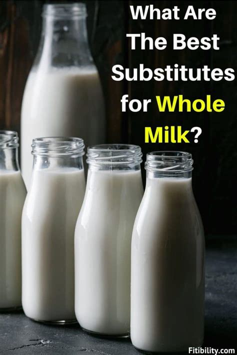 Substitute for whole milk. Whole Milk from Heavy Cream. To make whole milk out of heavy cream and butter, combine half a cup of water and half a cup of heavy cream. Blend these two ingredients together, and when combined, this makes a great substitute for whole milk. Keep in mind that compared to whole milk, there is higher milk fat in heavy cream. 