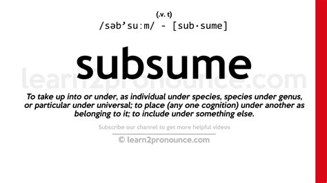 Subsume Definition & Meaning - Merriam-Webster