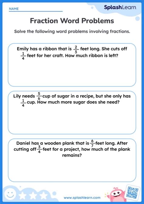 Subtracting Fractions Word Problems Worksheet Have Fun Teaching