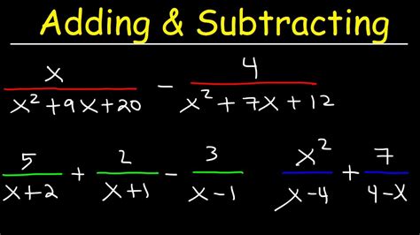 Subtracting a rational expression from a whole number - YouTube