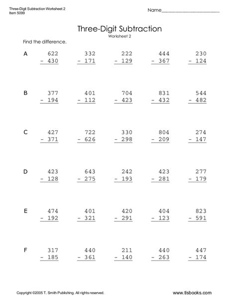 Subtraction Worksheet 6+ Examples, Format, Pdf Examples