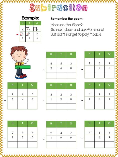 Subtraction with regrouping Interactive worksheet Math interactive
