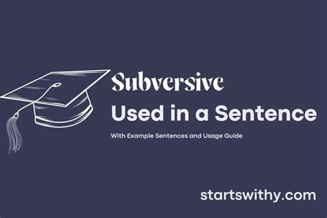 Subversive examples.  Sentences with SUBVERSIVE Check out our example sentences...