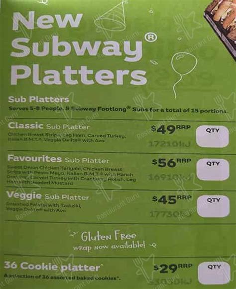 Subway (Scoresby) Takeaway in Melbourne Delivery Menu