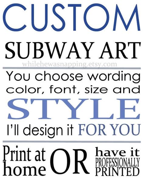 Subway Art Template - Etsy