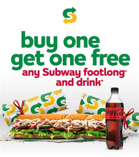 Make any Footlong a Combo for Free- use code FLCOMBO -Expires June 9, 2024. Get $3 off any Subway Series Footlong – use code 3SERIES -Expires June 9, 2024. Get 2 Subway Series 6-inch combos for $18.99- Use code 2DINE1899 -Expires June 09, 2024. Get 2 BYO Footlongs for $17.99- Use code BYO1799– Expires June 09, 2024..
