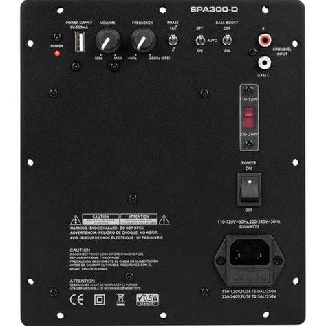 Subwoofer plate amplifier. Key Features300W RMS Output @ 4 ohmsSwitchable ...