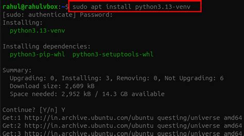 Sudo pip install. 10-venv python3.  Ubuntu 24.  In this guide, you will learn how to in...