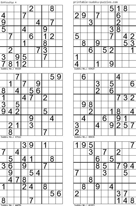 Sudoku 6 Per Page Printable