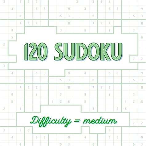 Sudoku Medium Level Printable PDF Difficult Puzzle Game Brain Etsy