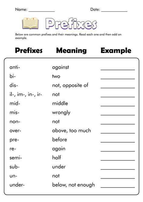 Suffix And Prefix Worksheet For Grade 3