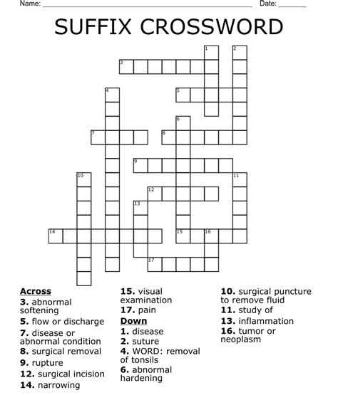 Suffix meaning 'word' is a crossword puzzle clue t