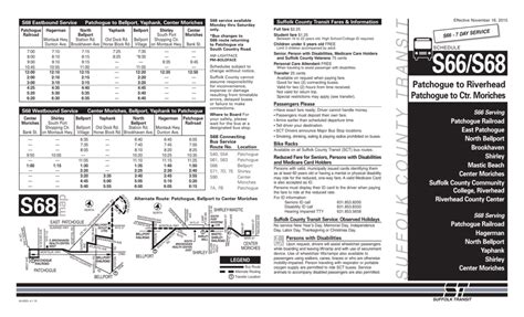 To obtain a large print copy of this or other Suffolk County Transit bus schedules, call 631.852.5200 or visit www.sct-bus.org Additional Transportation Services HART, ... S62, S66 Riverhead S92, 8A Riverhead S63, 6A, 6B6:40 Selden Long Island Rail Road Smithtown – Port Jefferson Branch. 